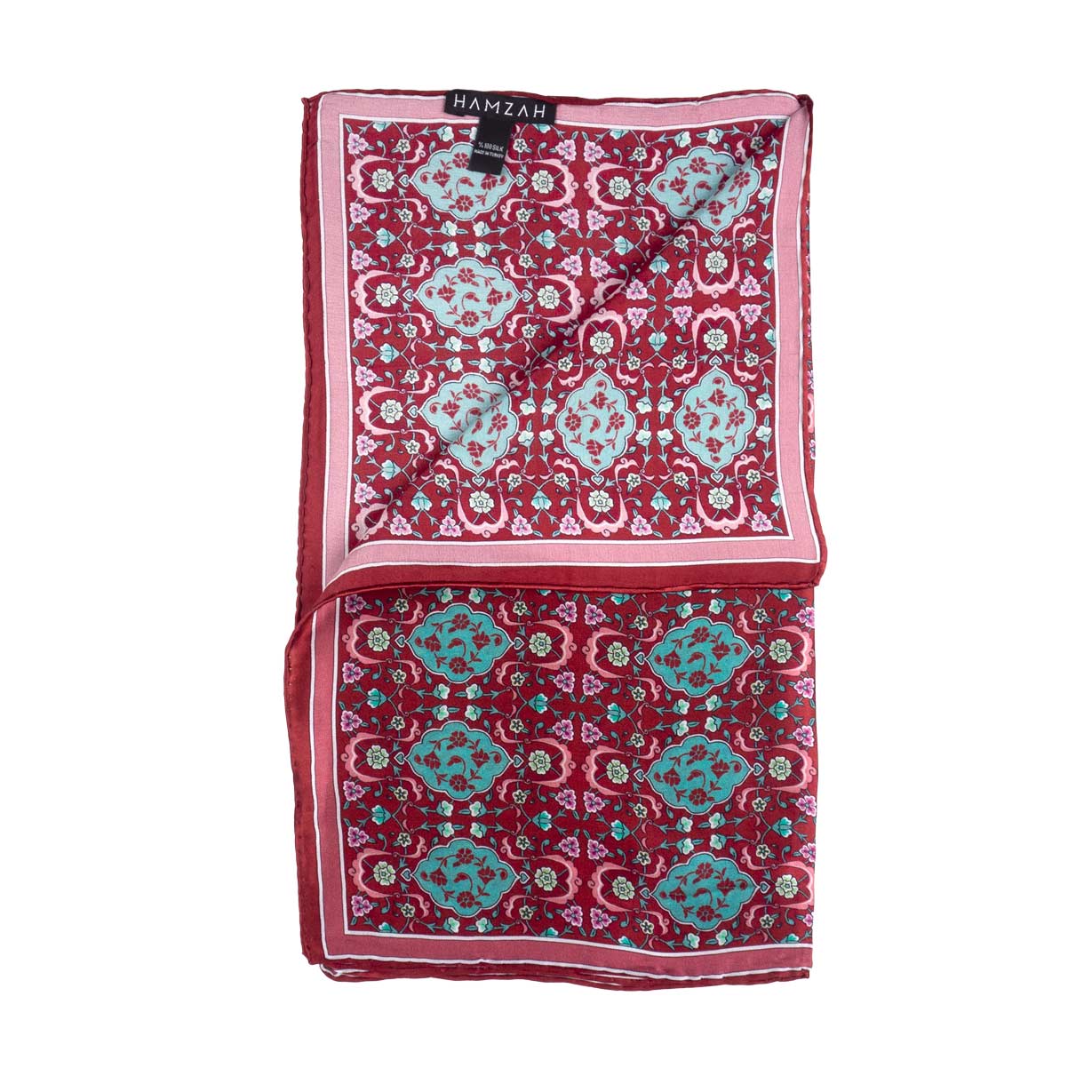 Foulard in seta rosso e turchese Koltuk