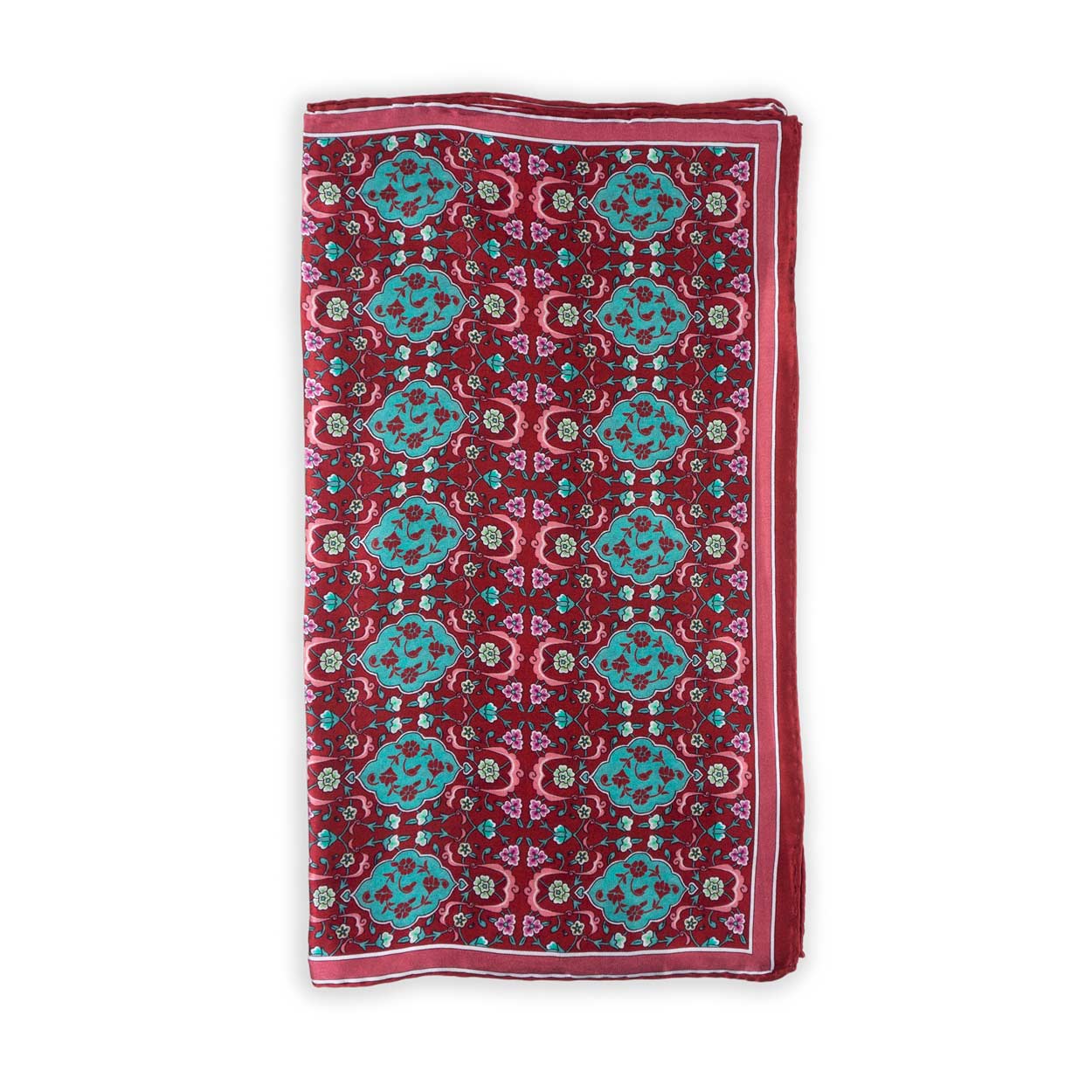 Foulard in seta rosso e turchese Koltuk