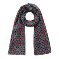 Red & Blue Silk Scarf Islamic Tiles Mashrabia V2