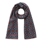 Red & Blue Silk Scarf Islamic Tiles Mashrabia V2