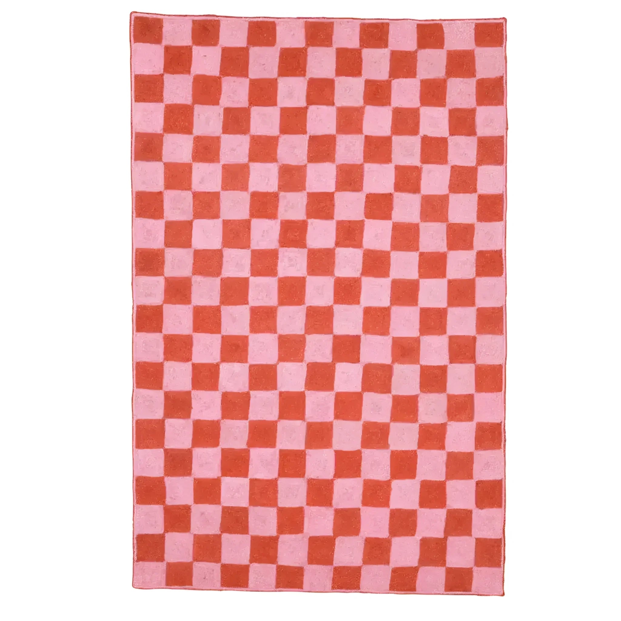 Red Checker Jute Rug 2 x 3 ft