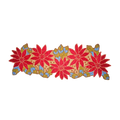 Red Floral Golden Beaded Table Runner