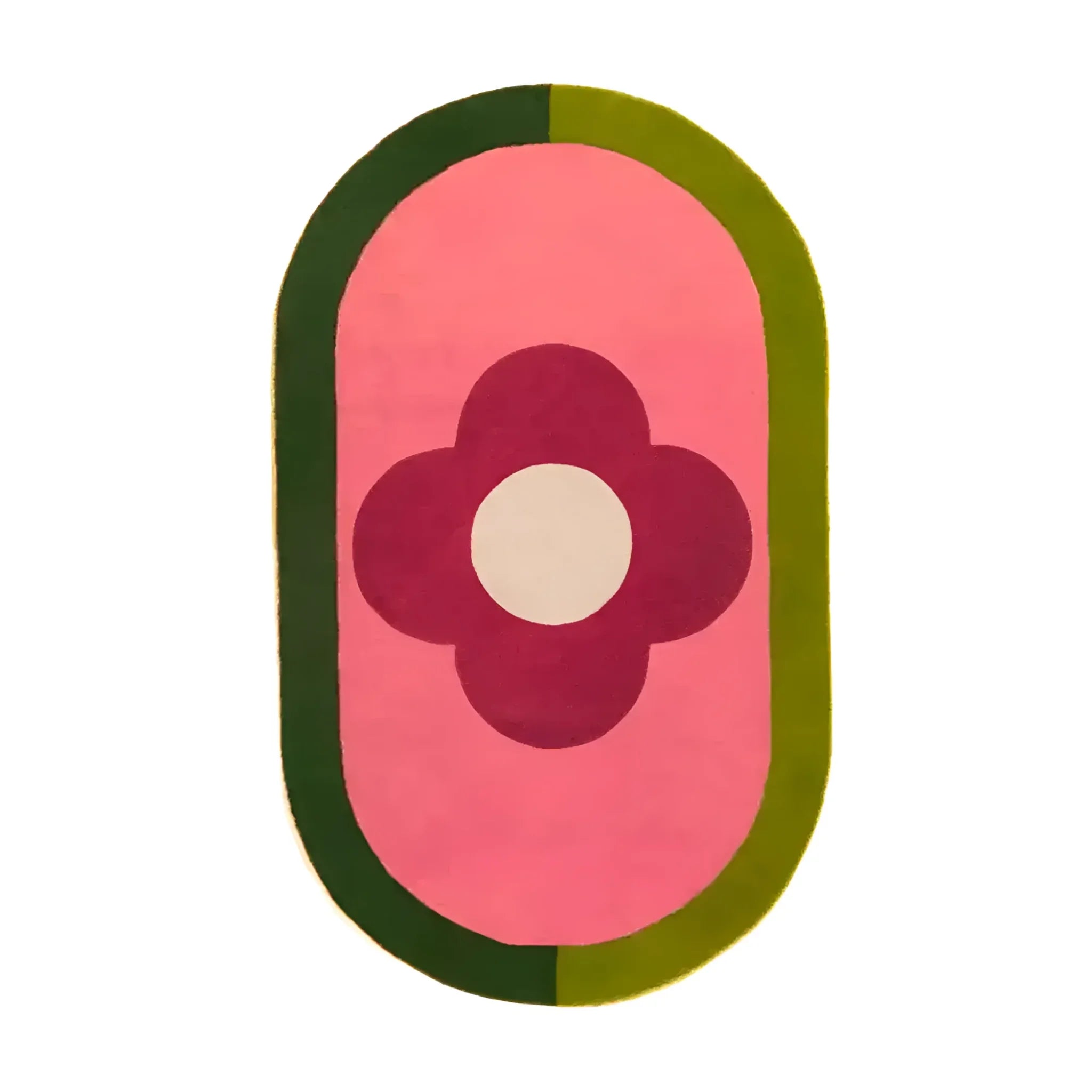 Red Flower Hand Tufted Wool Rug