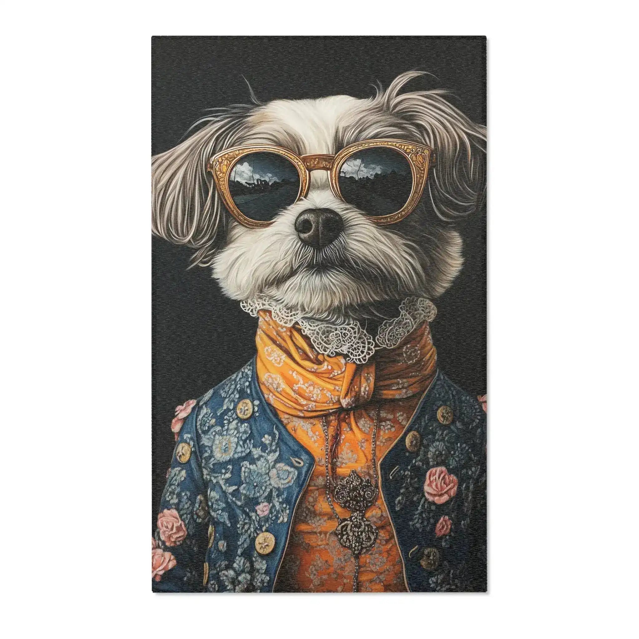 Regal Renaissance Pup Couture Dog Art Accent Rug