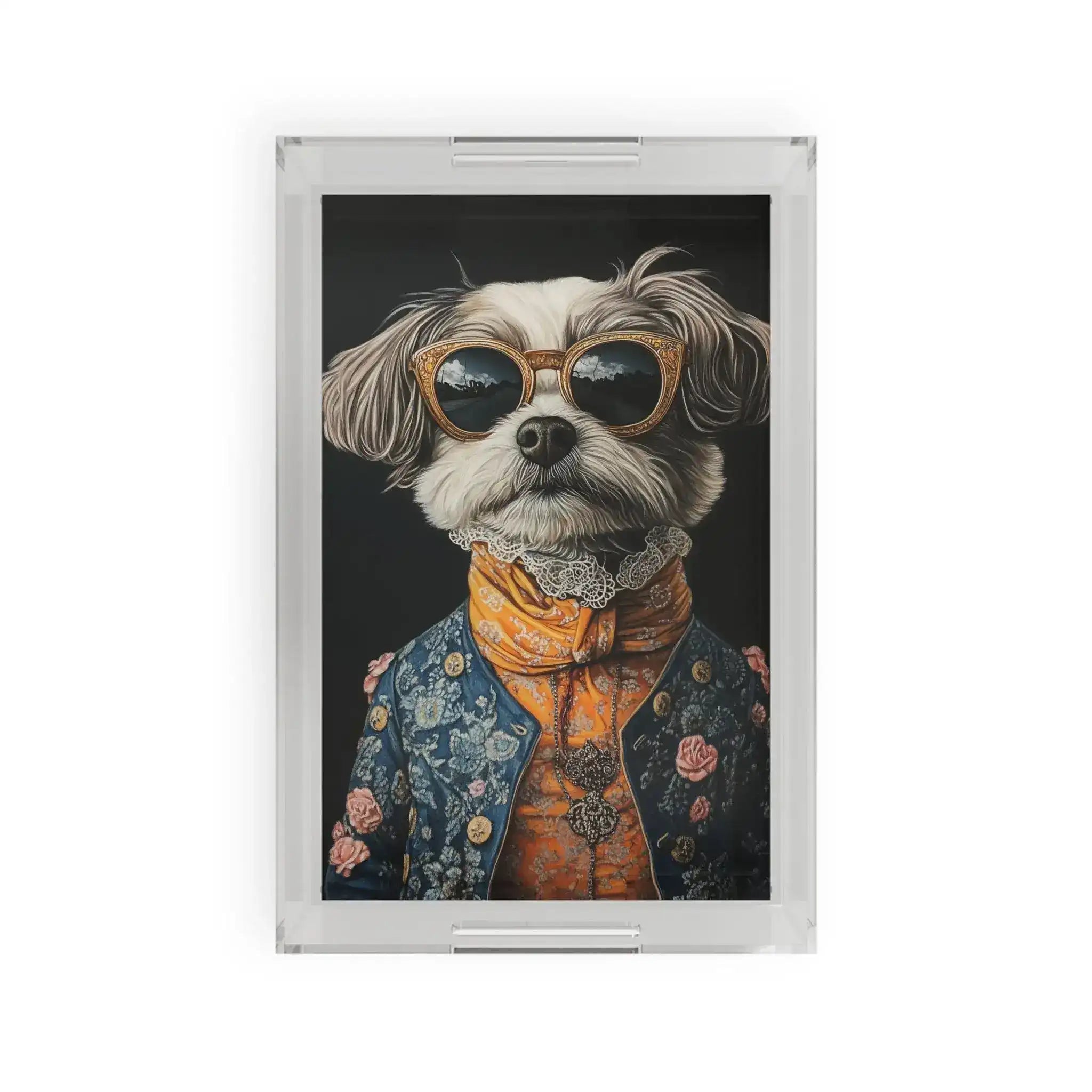 Regal Renaissance Pup Couture Dog Art Serving Tray