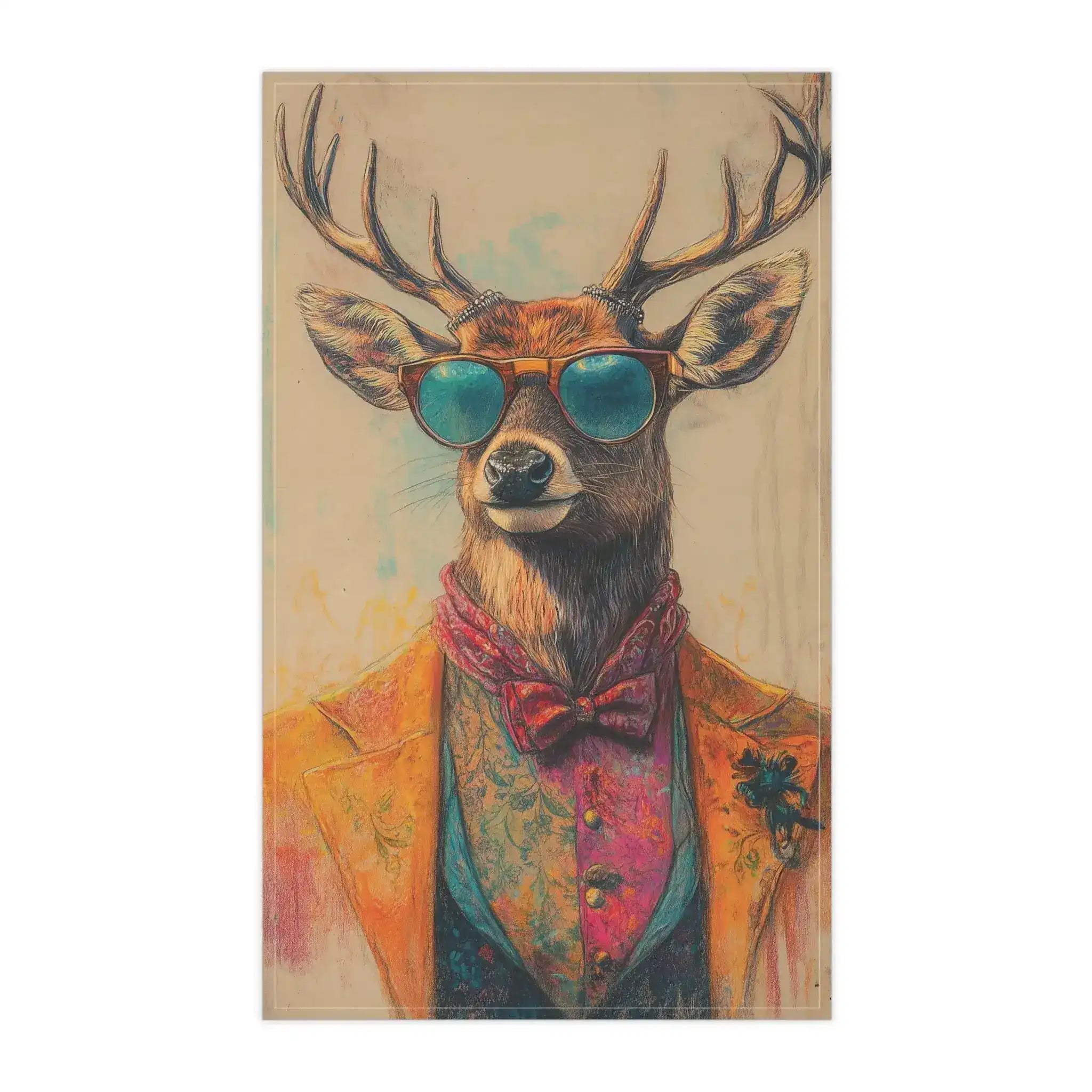Regal Stag in Couture – Vintage Chic Cotton Kitchen Towel