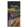 Renaissance Crocodile in Couture with Sunglasses Bath Towel