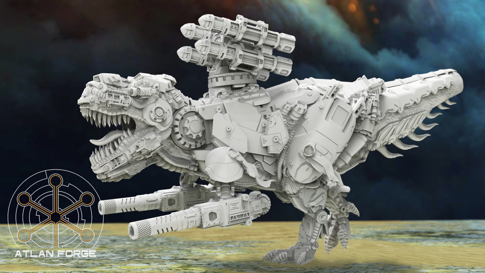 Cybernetic T-Rex, Atlan Forge
