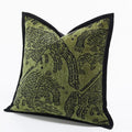 Retro Green Tiger Patterned Jacquard Cushion Cover