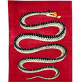 Retro Red Snake Hand Tufted Wool Rug
