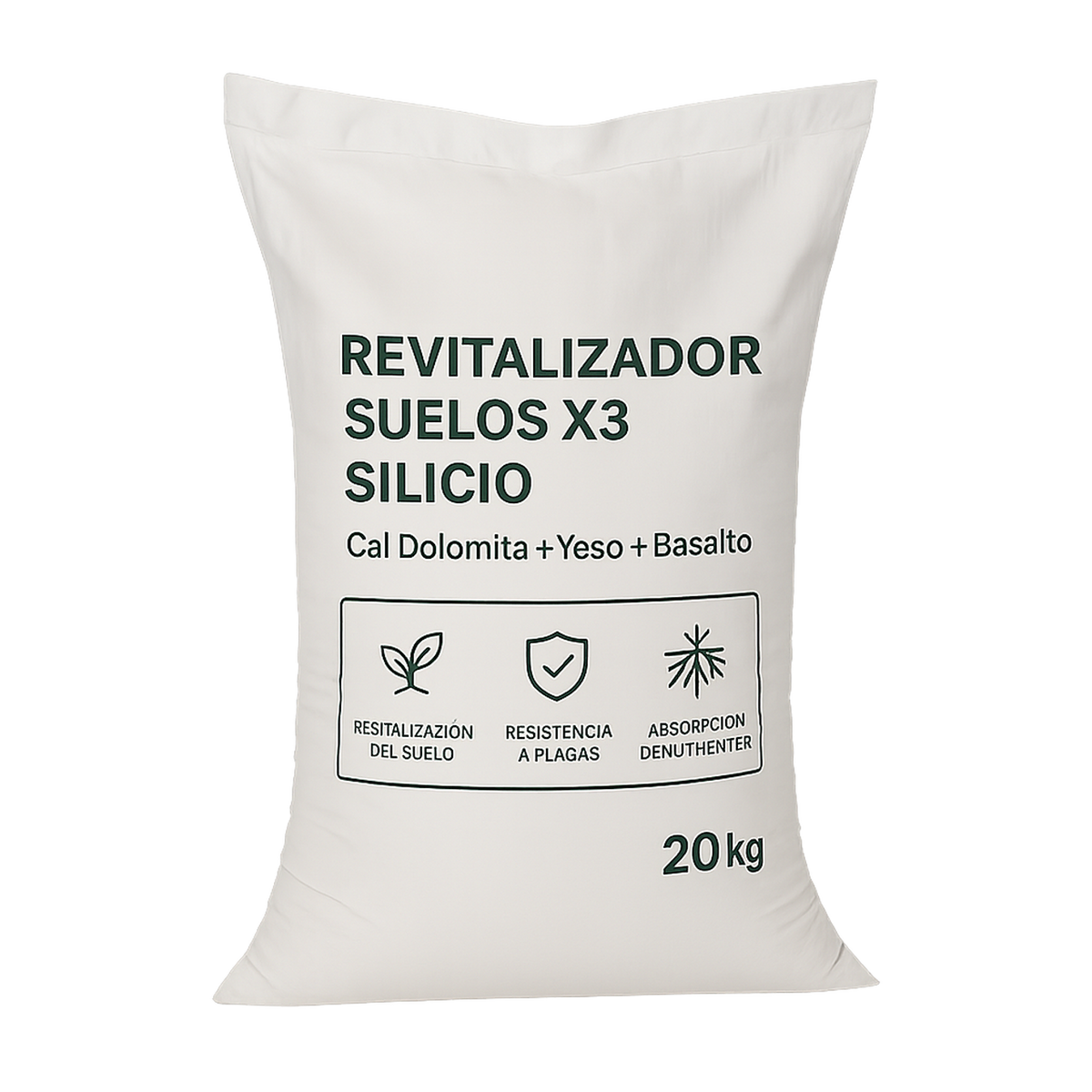 Revitalizador Suelos X3 Silicio | Cal Dolomita + Yeso + Basalto