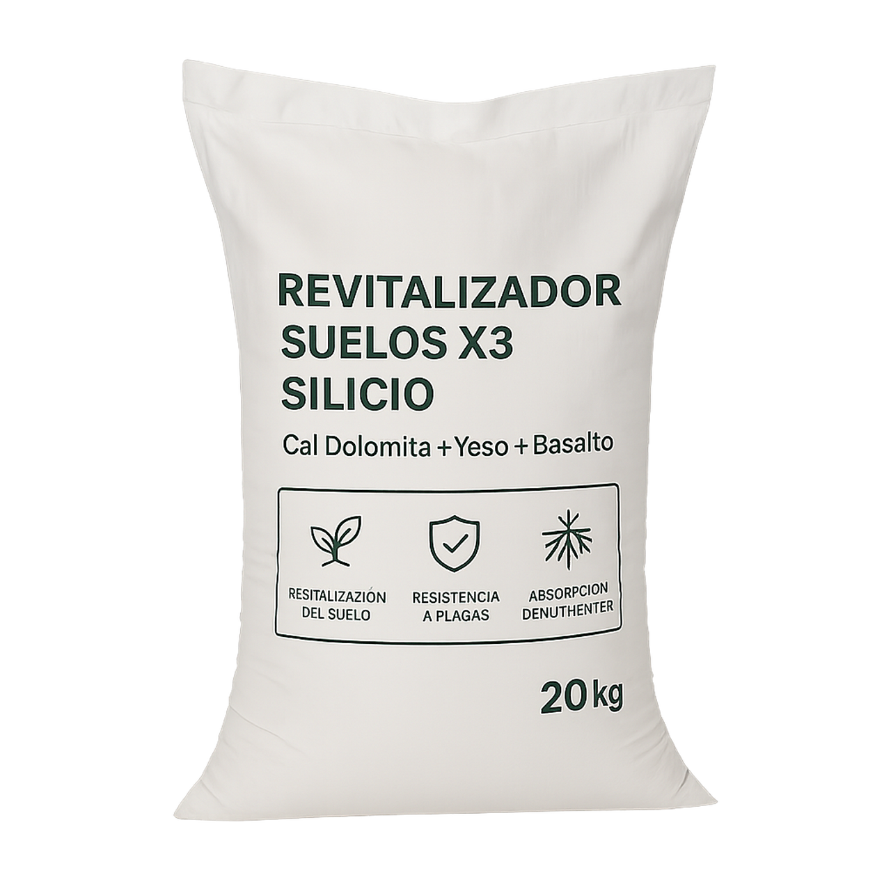 Revitalizador Suelos X3 Silicio | Cal Dolomita + Yeso + Basalto