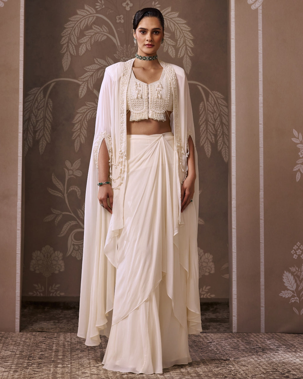The Realm Cape Skirt Set By KYNAH, Luxury Indian Fashion & Bridal Wear