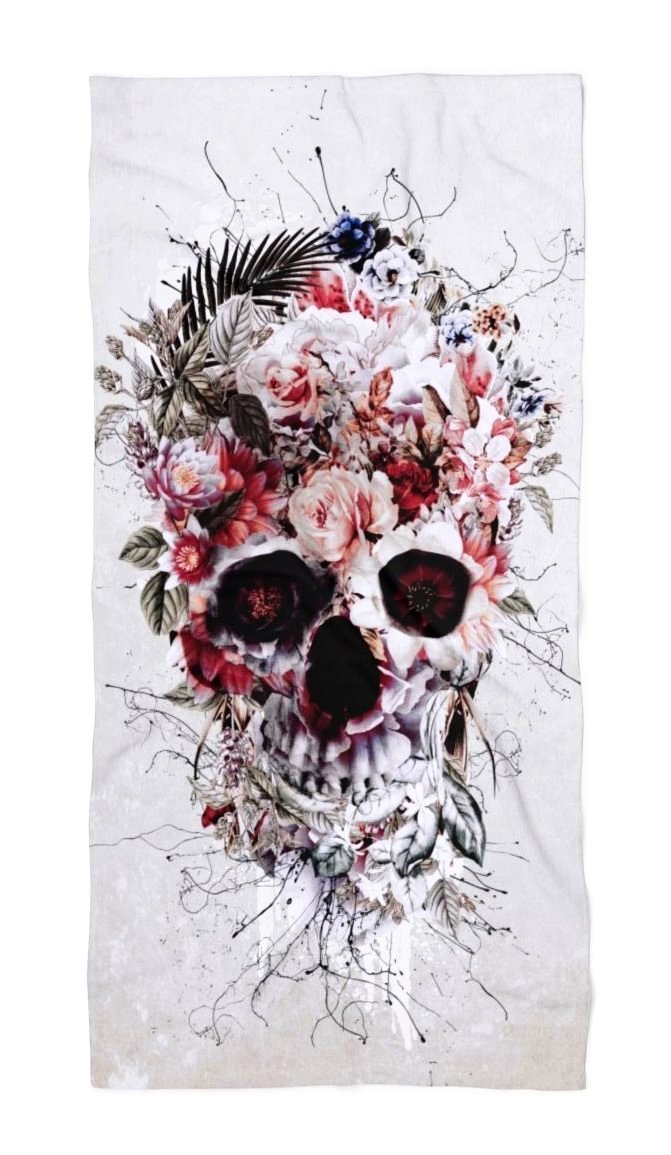 Floral Skull Beach Throw