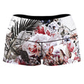 Floral Skull High-Waisted Women's Shorts