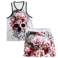 Floral Skull Tank and Shorts Combo