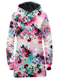 Pink Floral Hoodie Dress