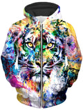 Tiger Unisex Zip-Up Hoodie