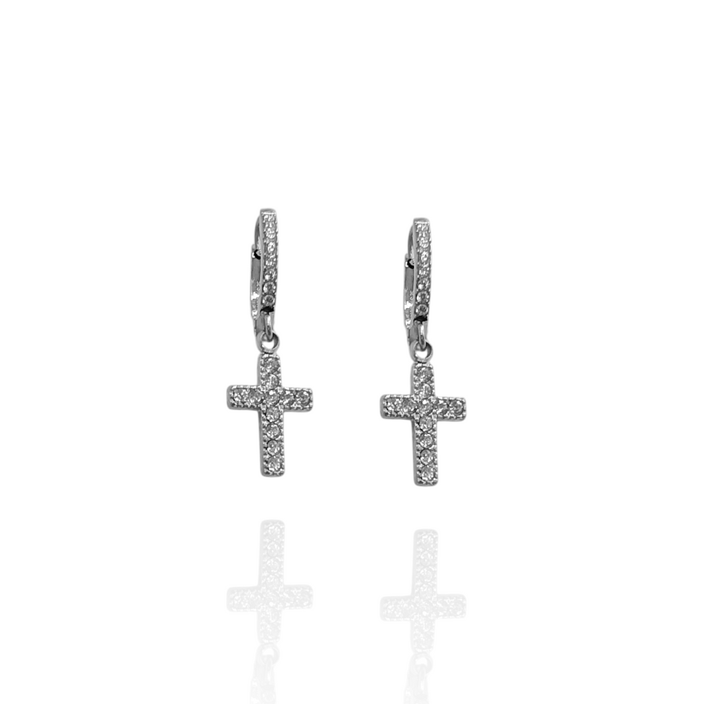Pendientes aros con cruz