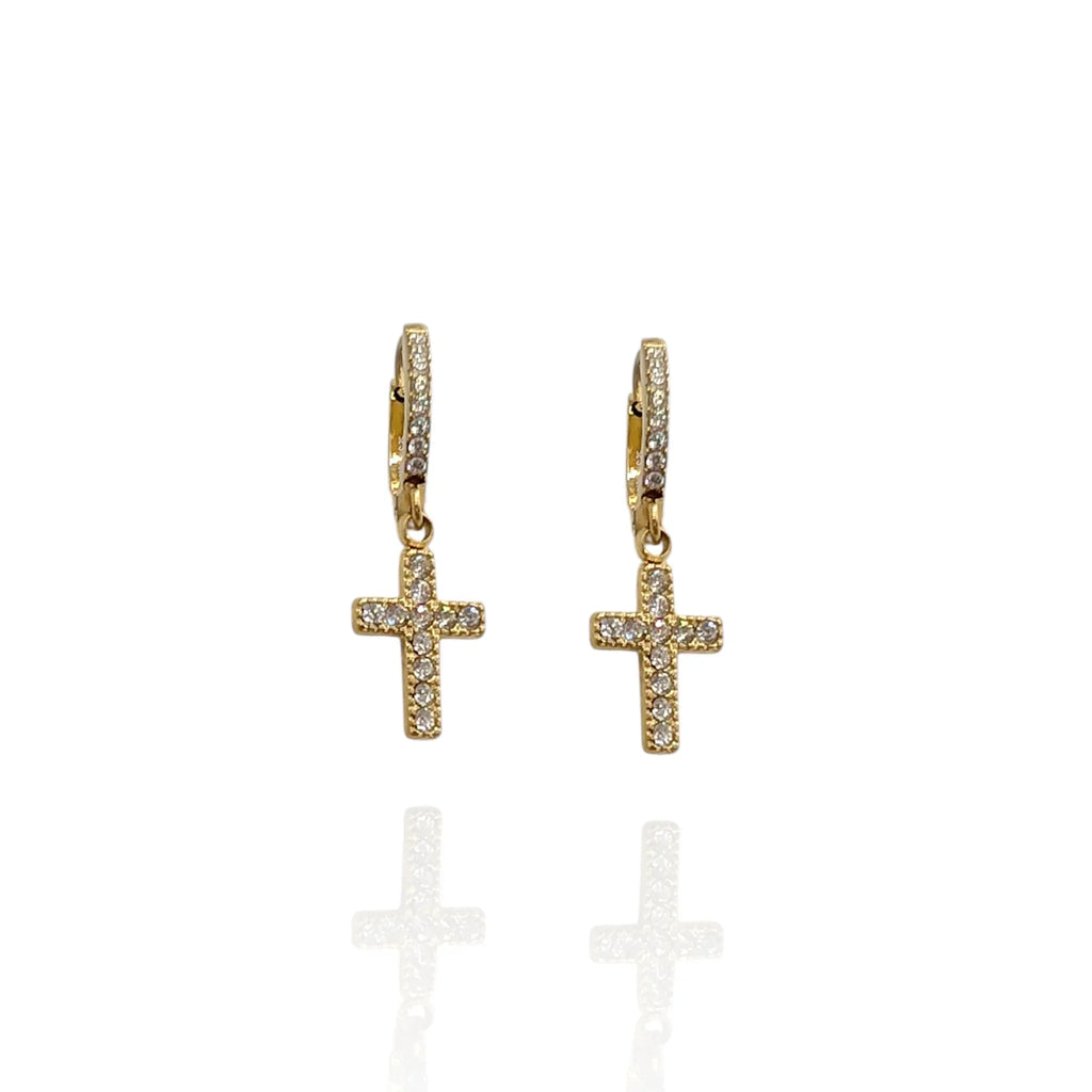 Pendientes aros con cruz