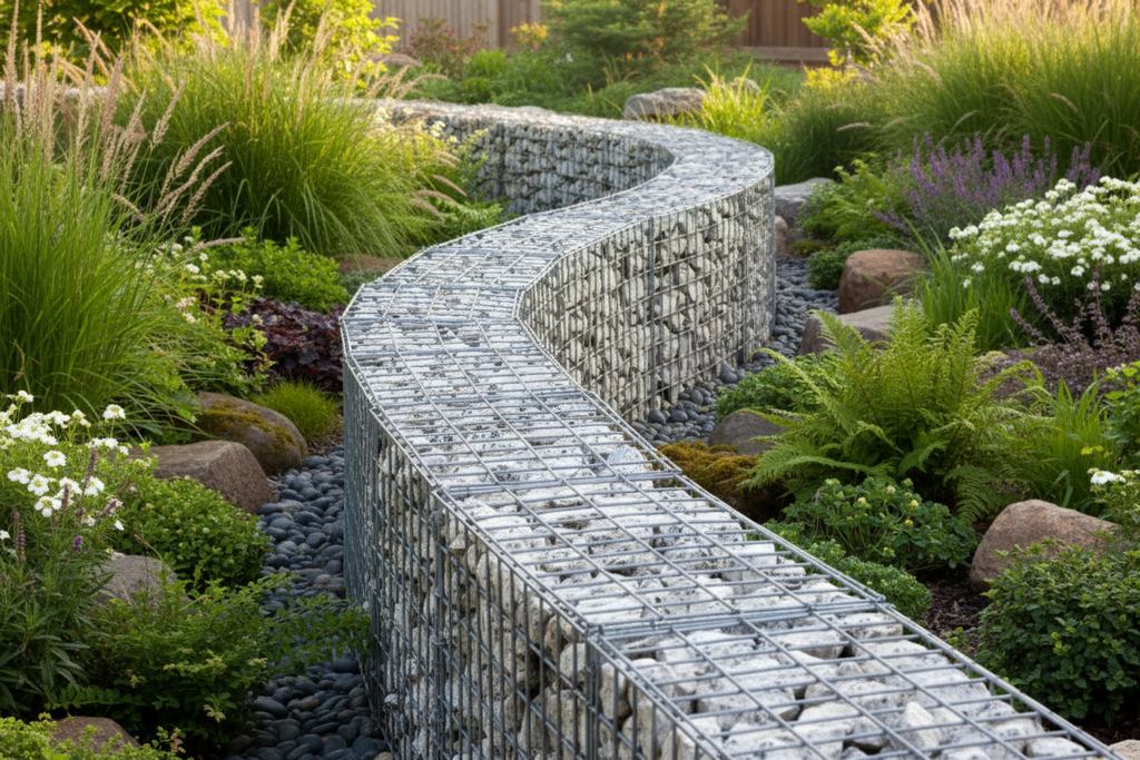 Piedra Granito blanco Gaviones