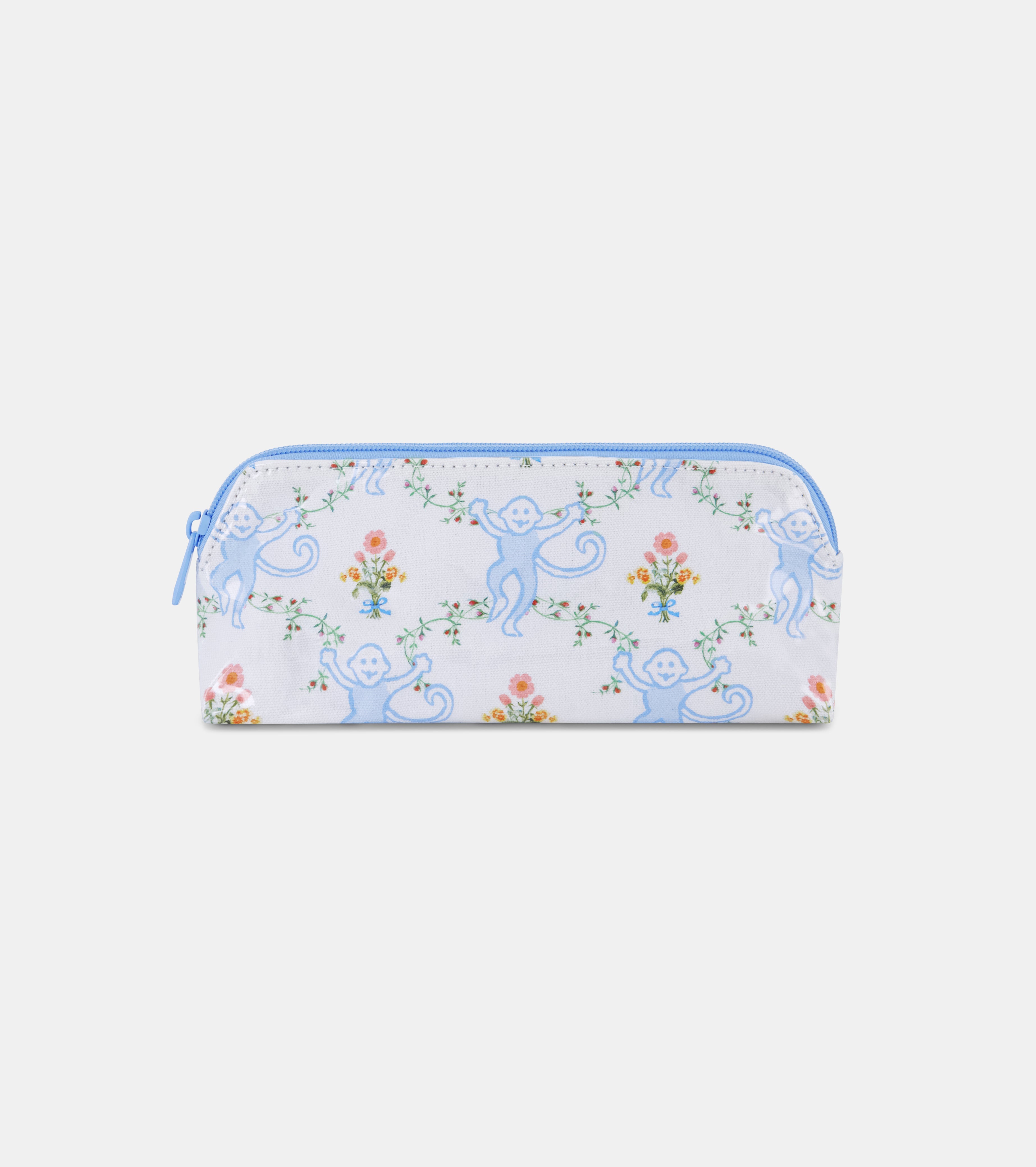 Makeup Bag / Roller Rabbit x Hill House Small Blue Floral Monkey Trellis   By Hill House Home