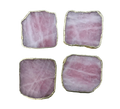 Rose Quartz Agate Coaster - Set of 4