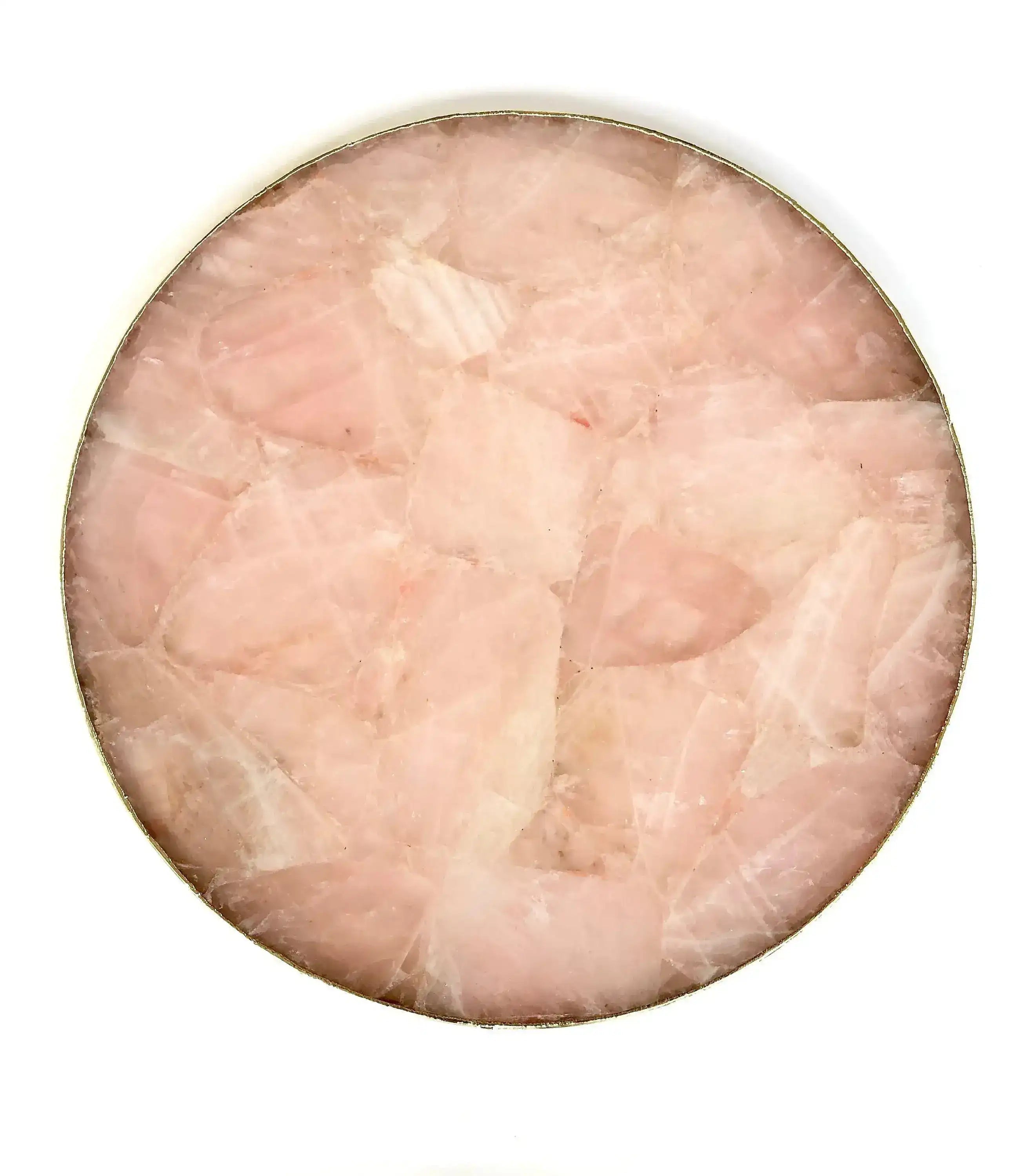 Rose Quartz Agate Countertop Lazy Susan Centerpiece