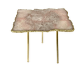 Rose Quartz Agate Organic Edge Side Table