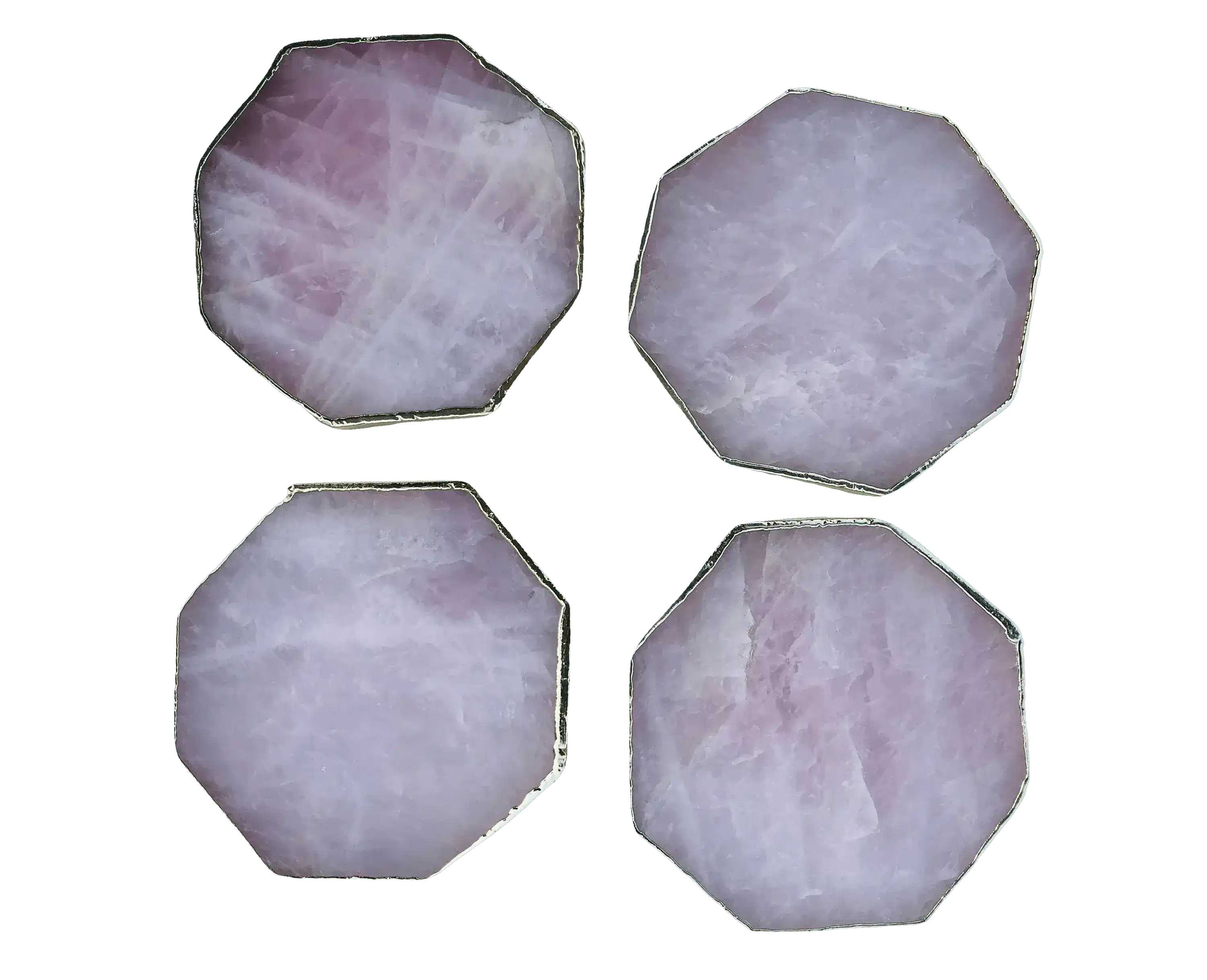 Rose Quartz Octagon Coasters - Set of 4