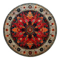 Round Medallion Charm Hard Knotted Round Rug
