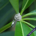 Round Cut Halo With Accent Diamond Ring
