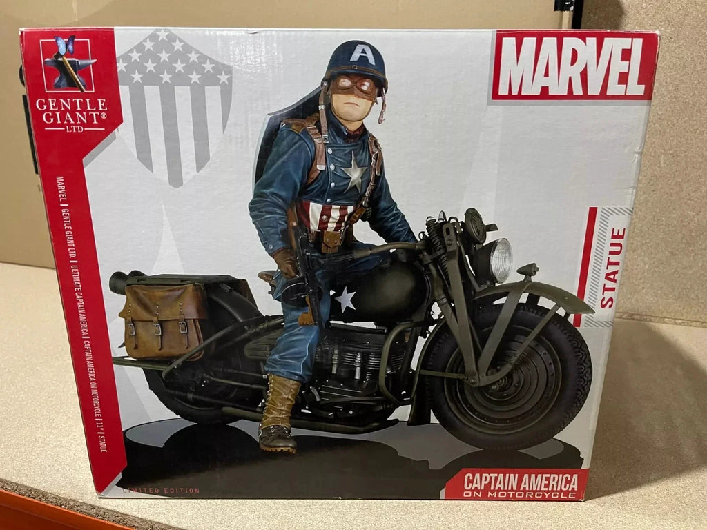 GENTLE GIANT CAPTAIN AMERICA ON MOTORCYCLE STATUE , 28CM