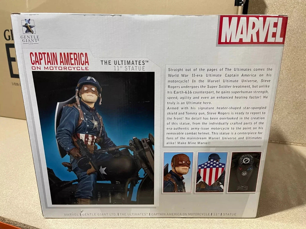 GENTLE GIANT CAPTAIN AMERICA ON MOTORCYCLE STATUE , 28CM