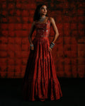 Hazel Brick Red Skirt Set By KYNAH, Luxury Indian Fashion & Bridal Wear