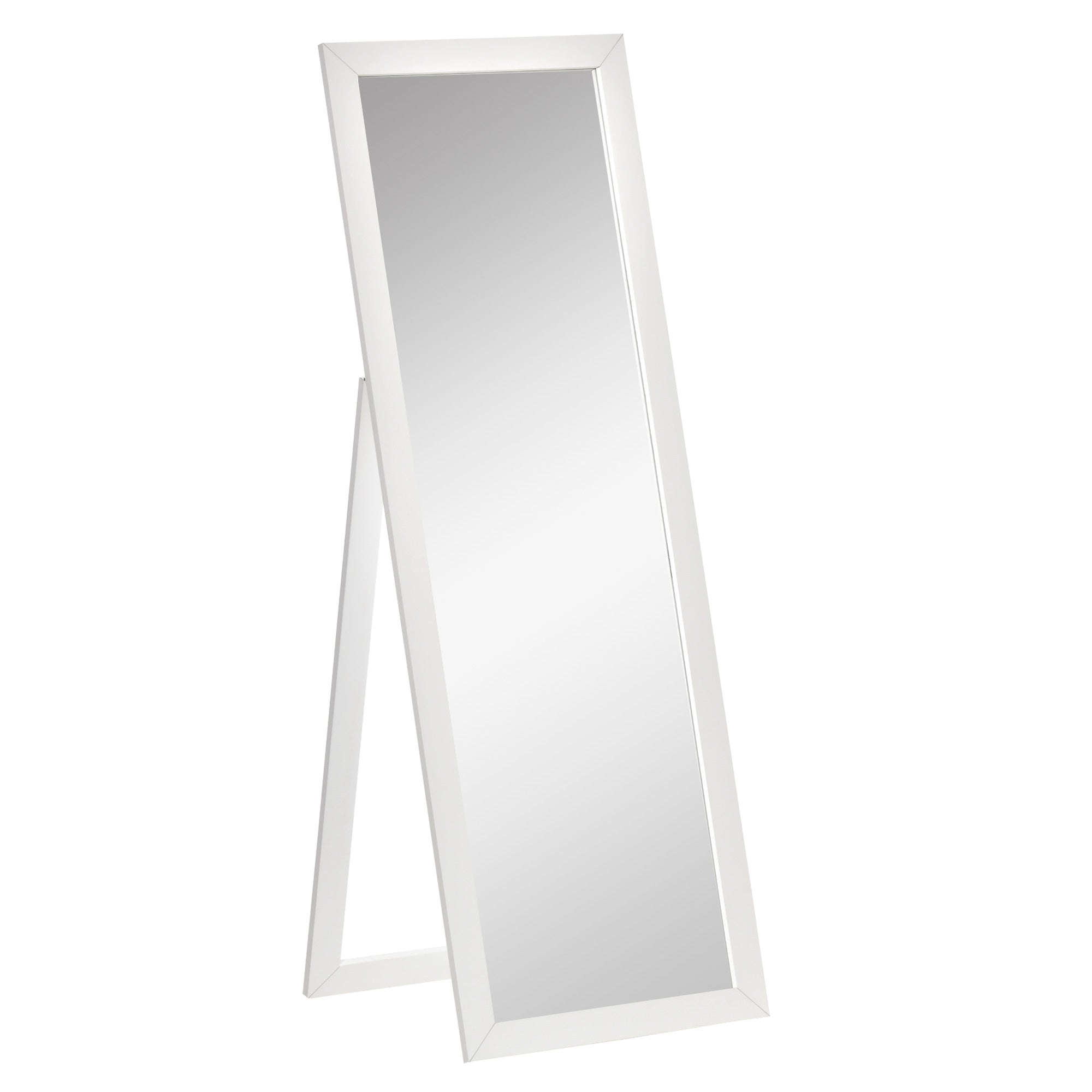 58" x 20" Full Length Mirror, Rectangular Floor Standing Mirror for Bedroom, White