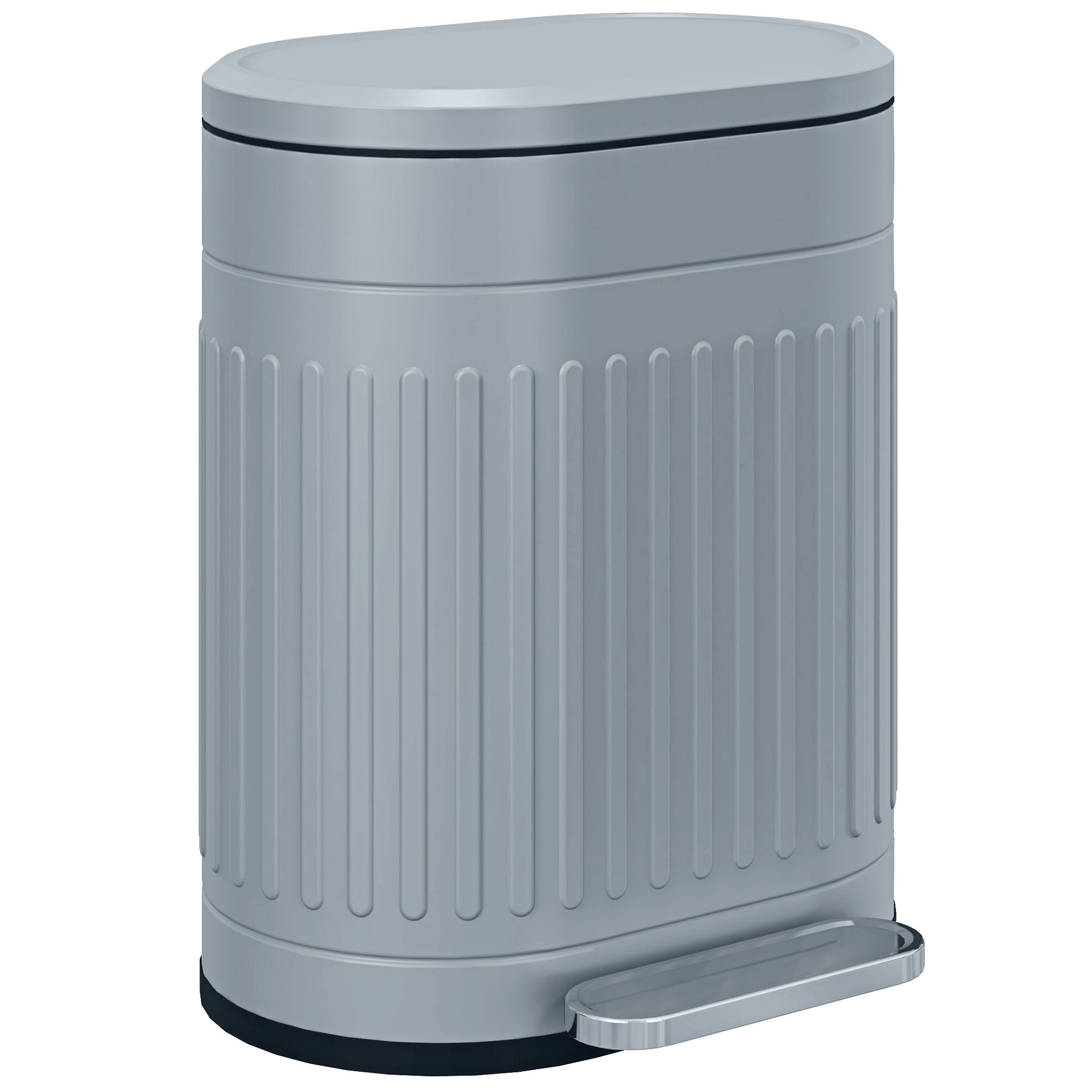 20L Fingerprint Proof Kitchen Bin with Foot Pedal & Removable Inner Bucket, Grey