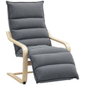 Velvet Accent Chair with Footrest and Wood Frame, Comfy Living Room Armchair Dark Grey