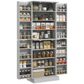 65" Kitchen Cabinet with 4 Doors and 16 Door Shelves for Dining Room, Gray