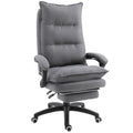 Swivel Office Desk Chair w/ Adjustable Height, Retractable Footrest & Double Padding, Grey