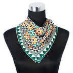 Islamic Art Square Silk Scarf Sabika Green