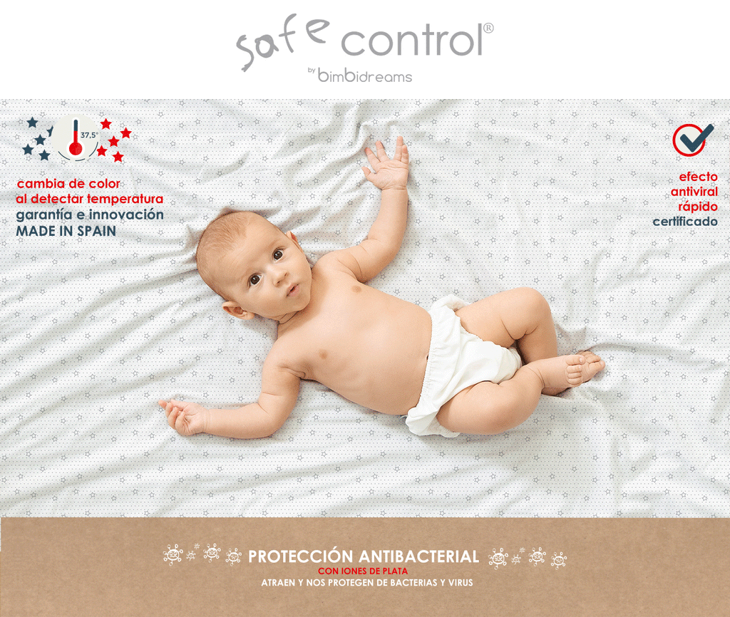SÁBANA BAJERA IMPERMEABLE TERMOINTELIGENTE ANTIBACTERIAL SAFE CONTROL DE BIMBIDREAMS