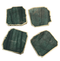 Sage Green Agate Aventurine Coasters Set of 4