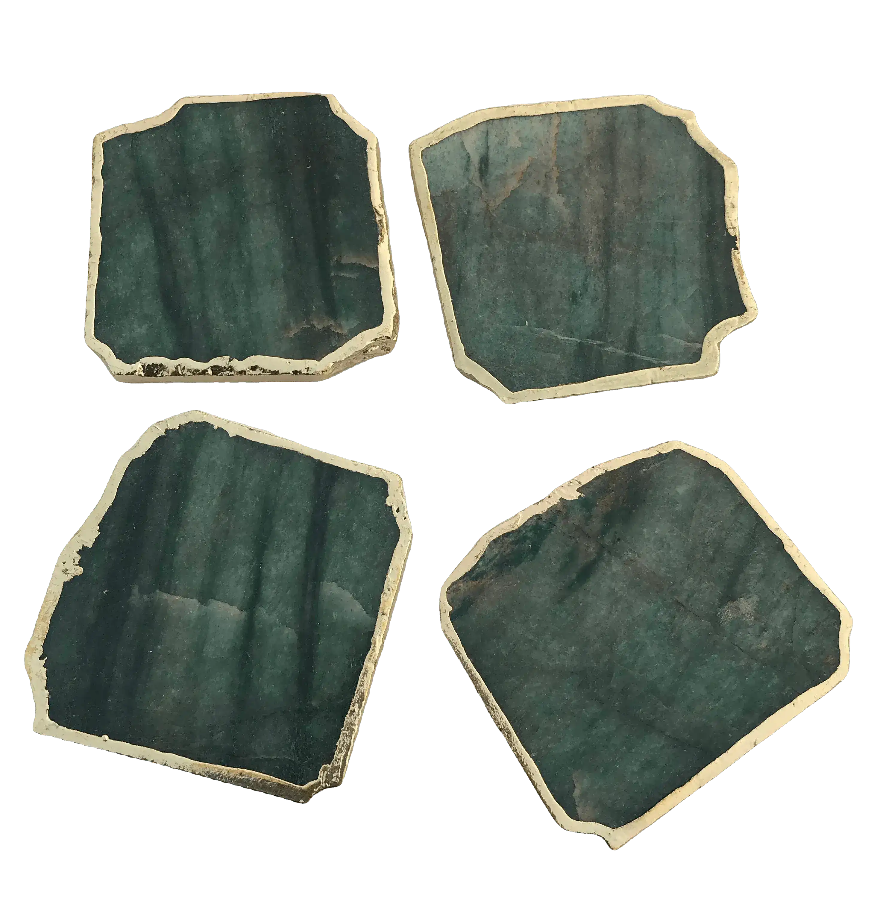 Sage Green Agate Aventurine Coasters Set of 4