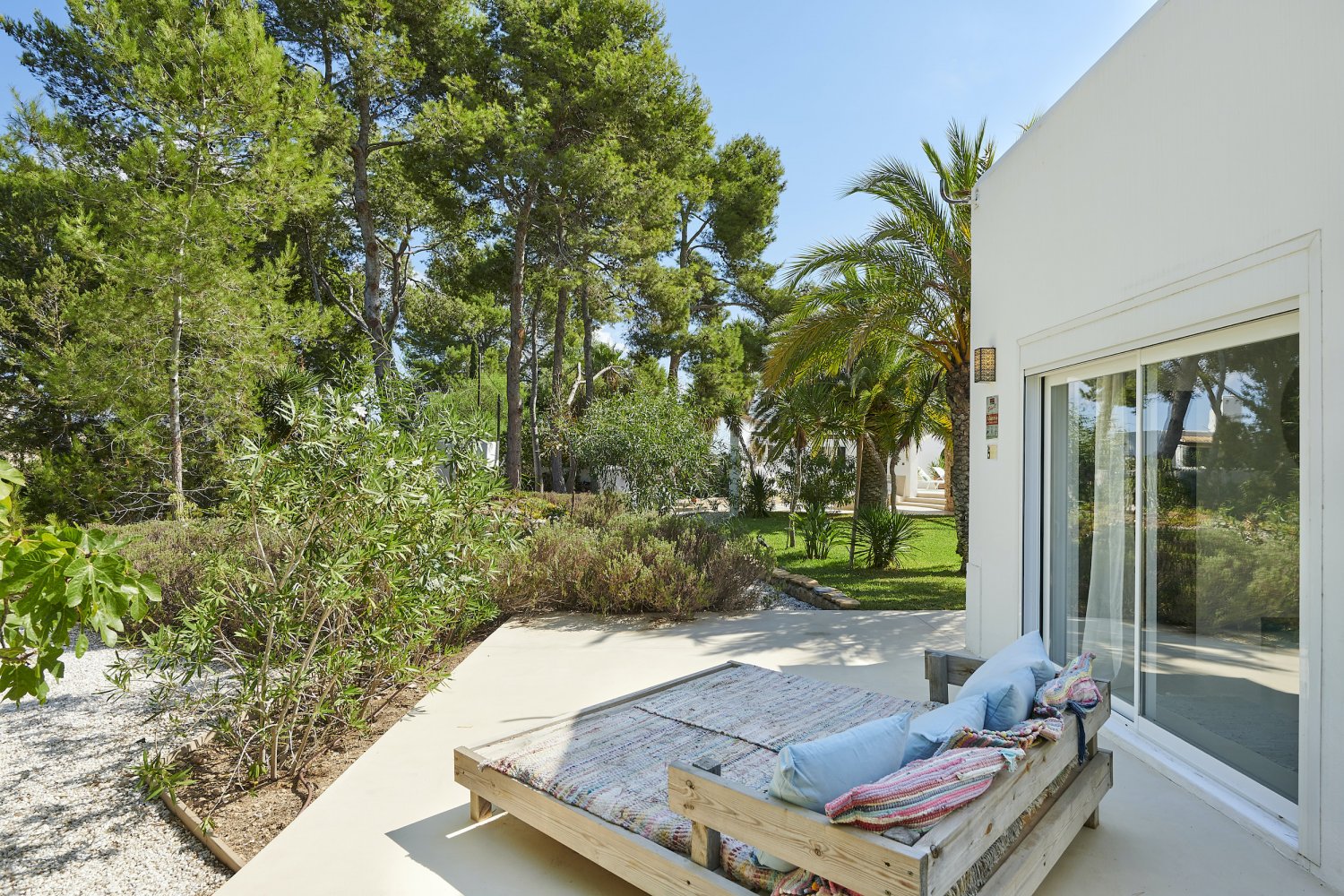 Charming Hidden Paradise Ibiza Villa with a Beautiful Lush Garden and Cozy Kitchen in San Antonio