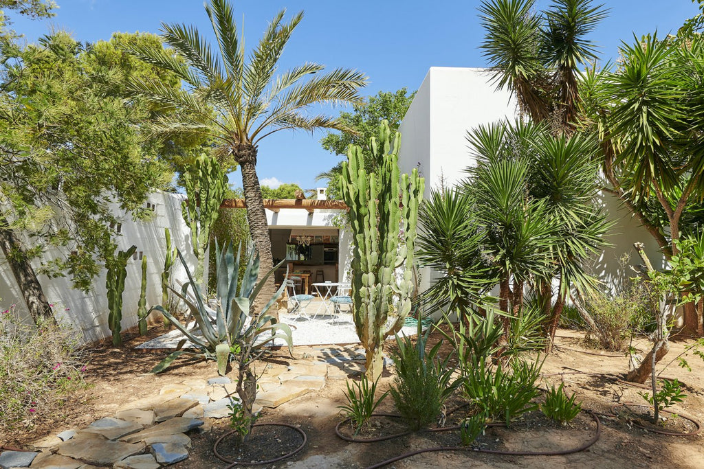 Charming Hidden Paradise Ibiza Villa with a Beautiful Lush Garden and Cozy Kitchen in San Antonio
