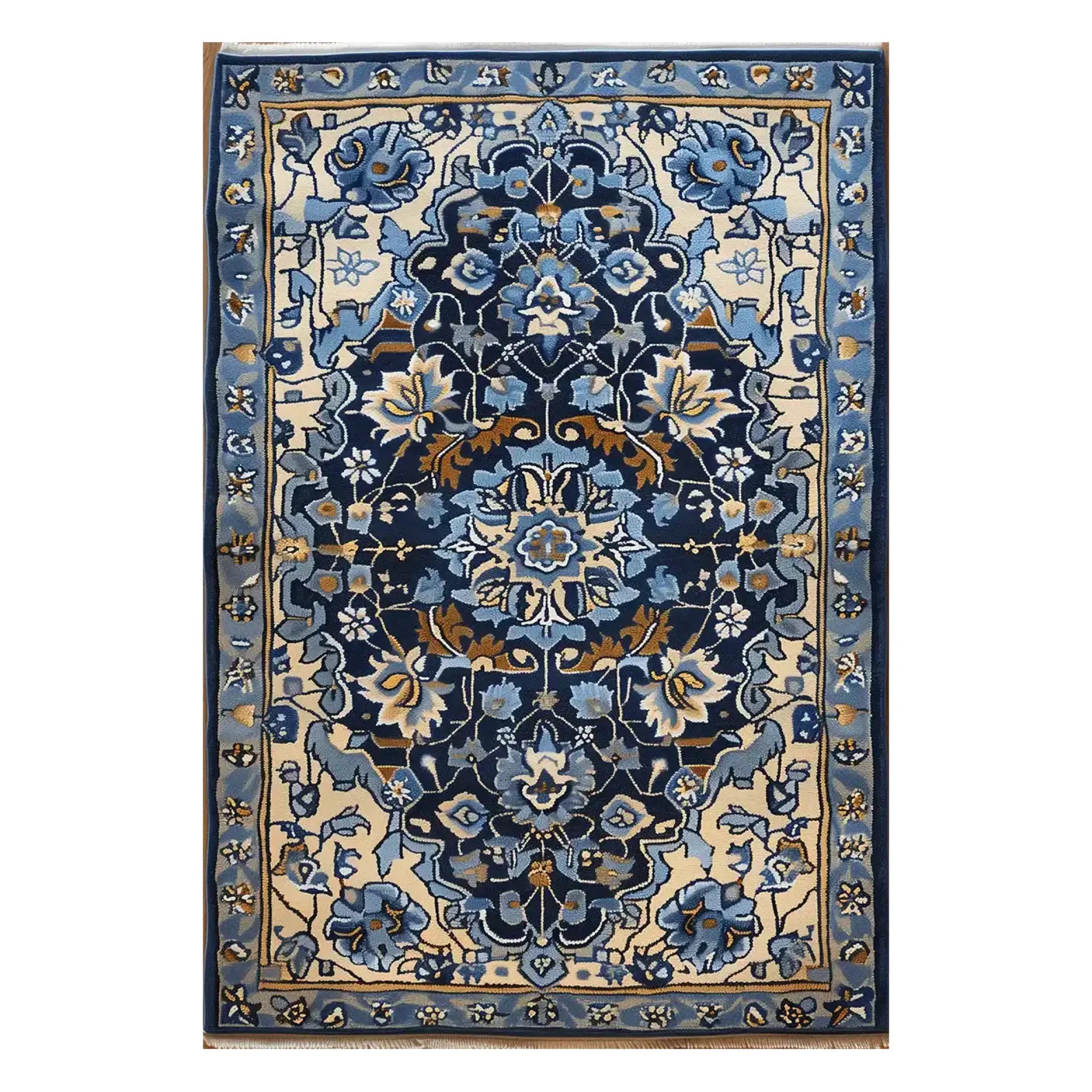 Sapphire Arabesque Hand Tufted Wool Rug 3 x 10 ft
