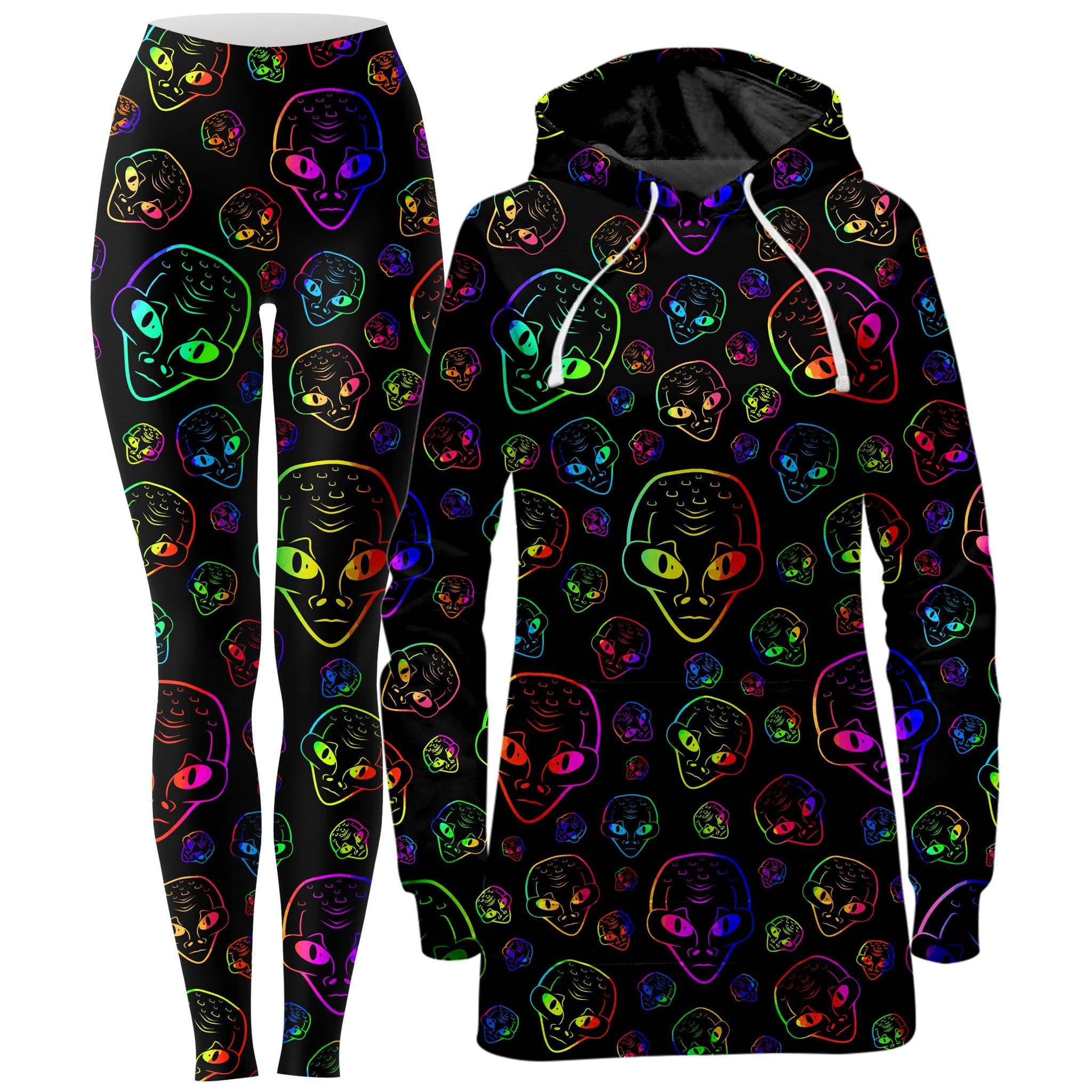 Alien Invasion Hoodie Dress and Leggings Combo