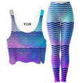 Beach Waves Crop Top and Leggings Combo