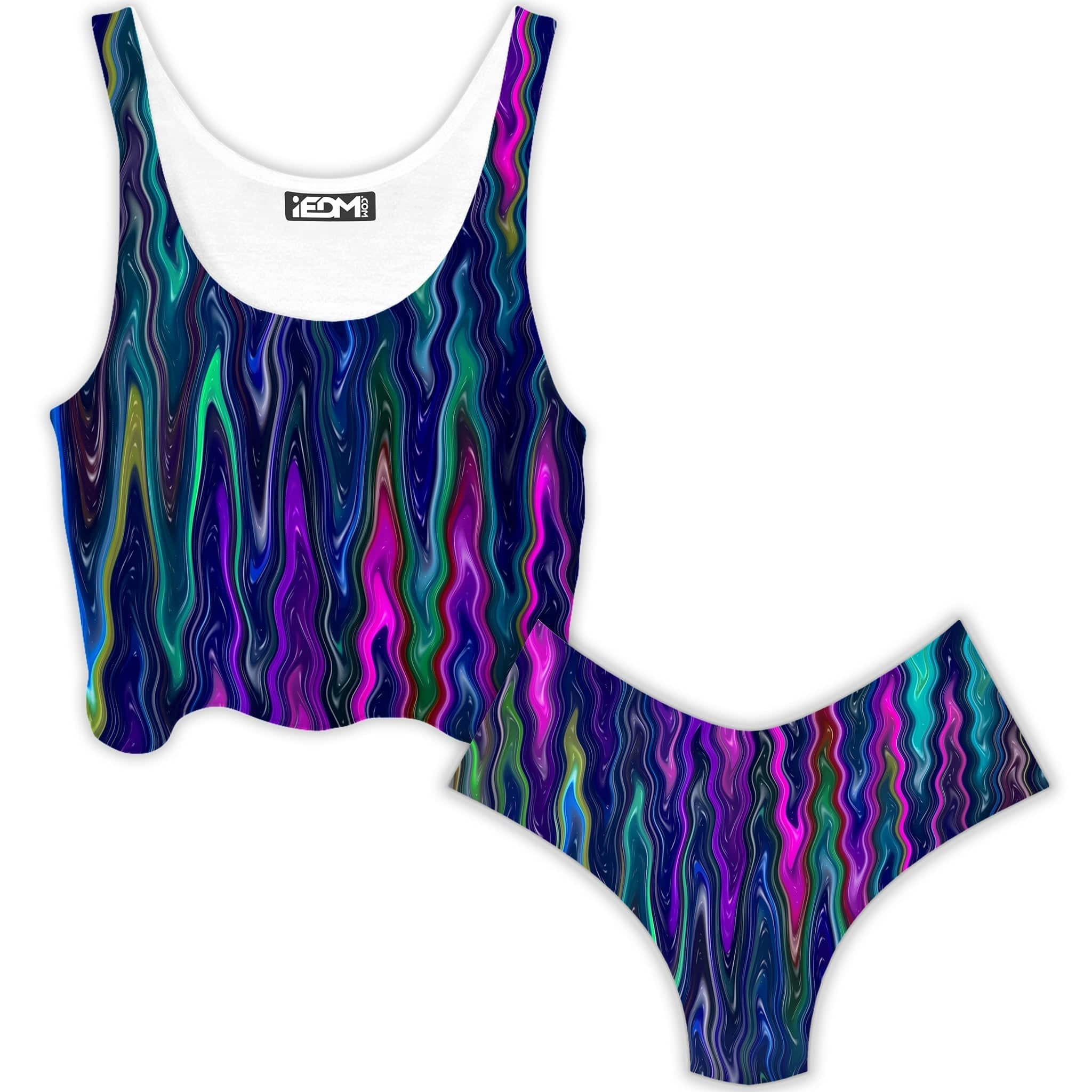 Cosmic Vibrations Crop Top and Booty Shorts Combo